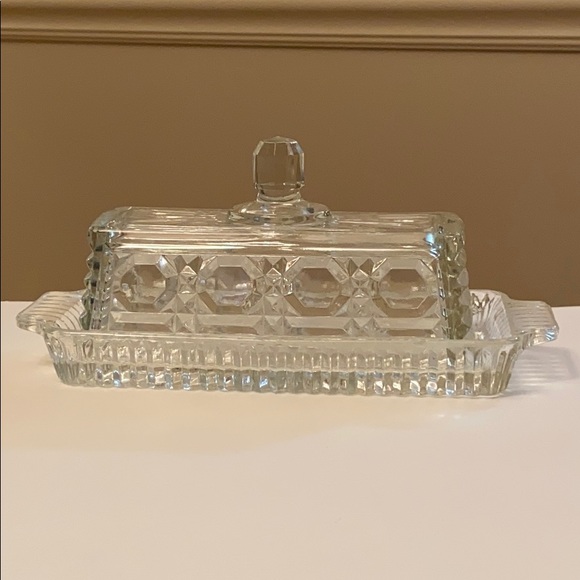Other - Indiana Federal Glass Crystal Butter Dish Vtg 50s